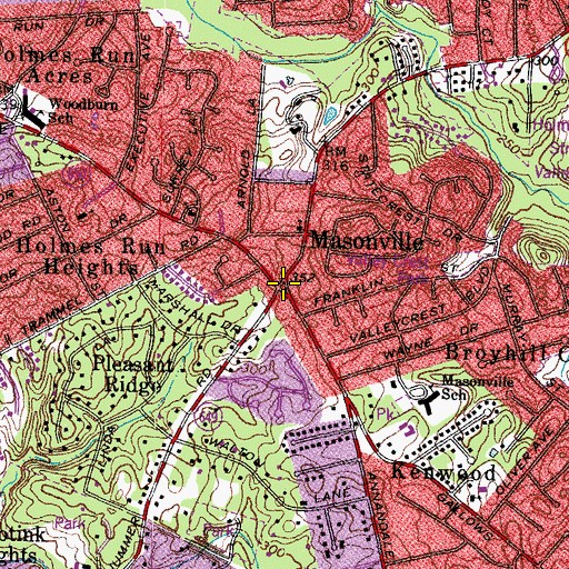 Topographic Map of Masonville, VA