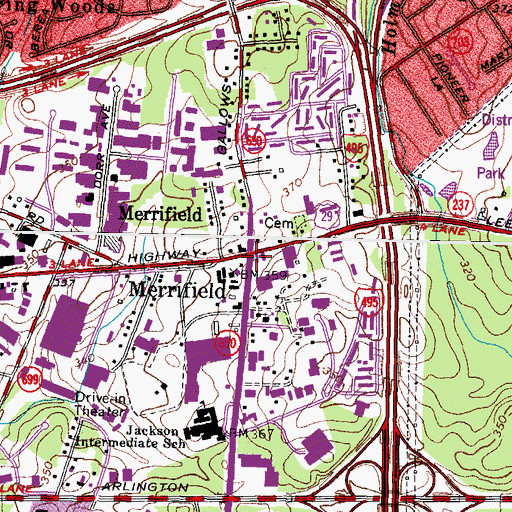 Topographic Map of Merrifield, VA