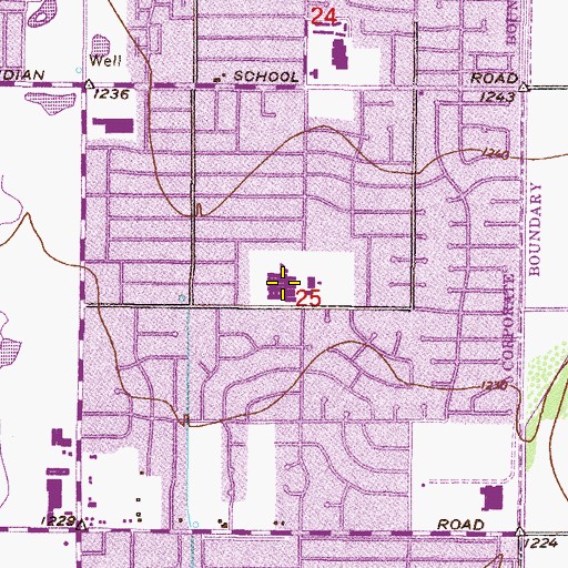 Topographic Map of Pima Elementary School, AZ