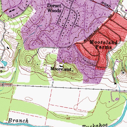 Topographic Map of Mooreland, VA