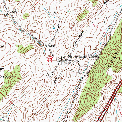 Topographic Map of Mountain View, VA