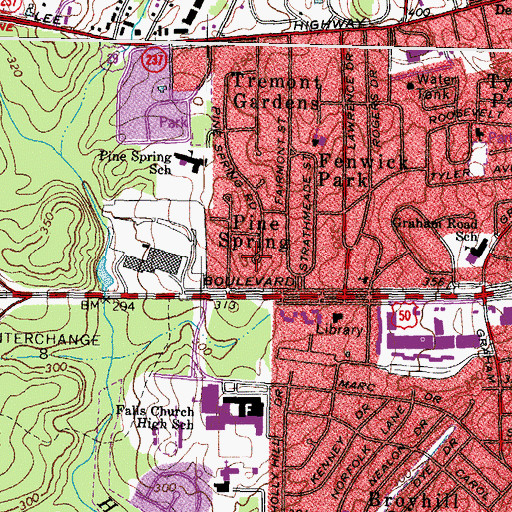 Topographic Map of Pine Spring, VA