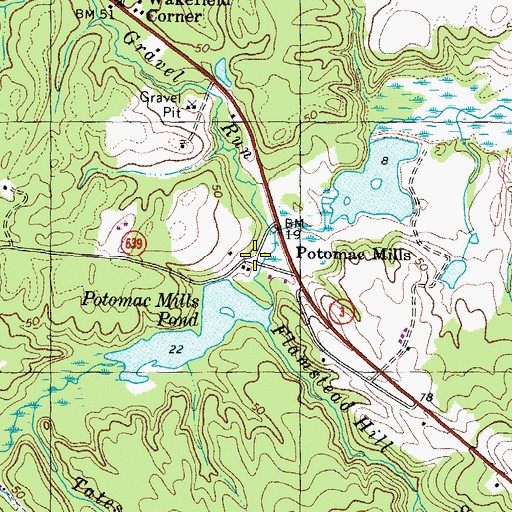 Topographic Map of Potomac Mills, VA