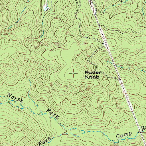 Topographic Map of Rader Knob, VA