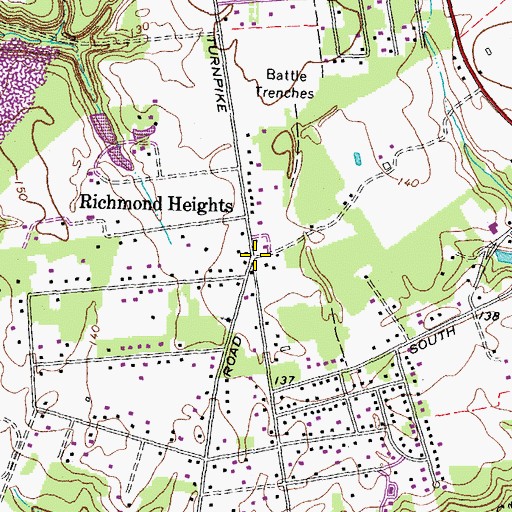 Topographic Map of Richmond Heights, VA