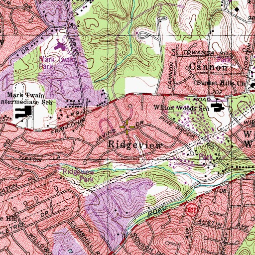 Topographic Map of Ridgeview, VA