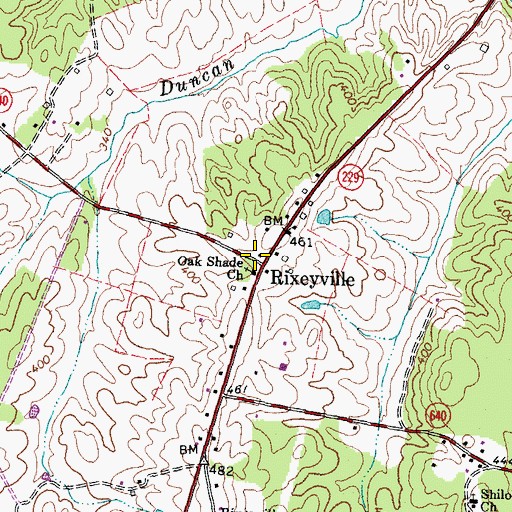 Topographic Map of Rixeyville, VA