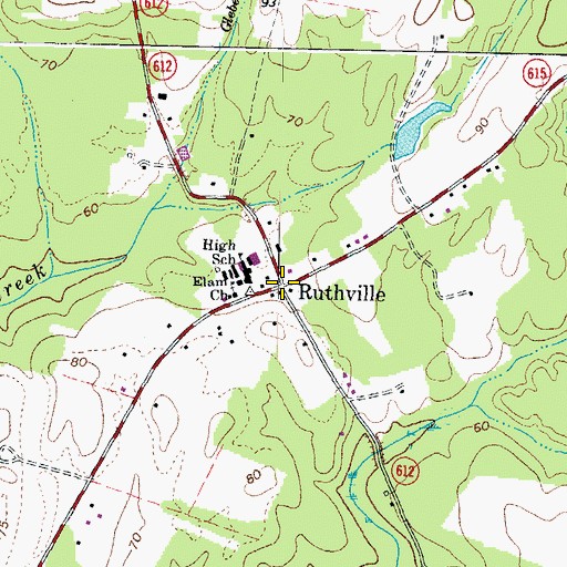 Topographic Map of Ruthville, VA