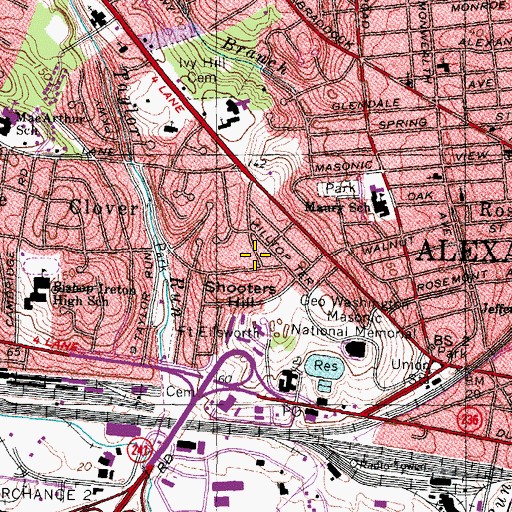 Topographic Map of Shooters Hill, VA
