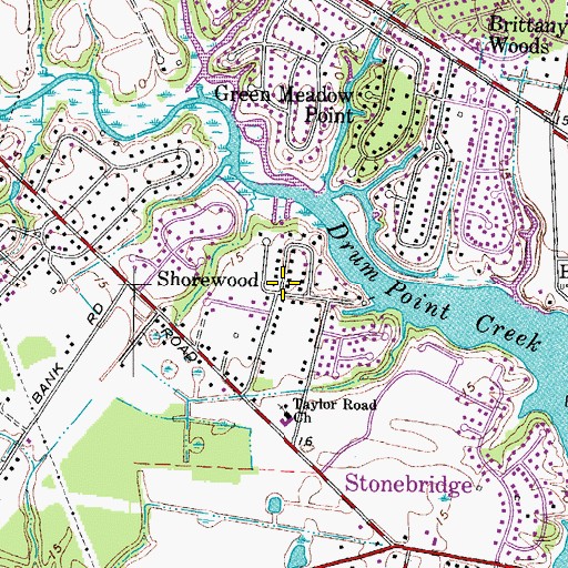 Topographic Map of Shorewood, VA