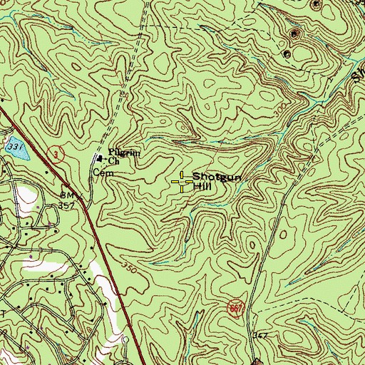 Topographic Map of Shotgun Hill, VA