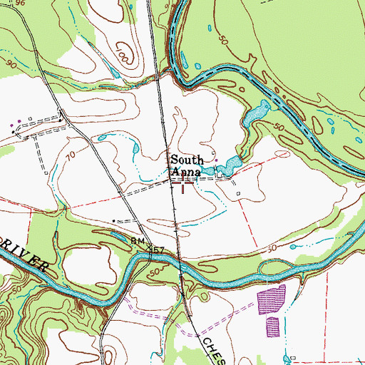 Topographic Map of South Anna, VA