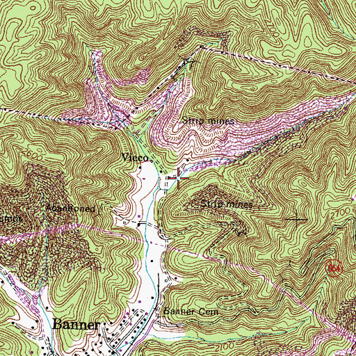 Topographic Map of Vicco, VA