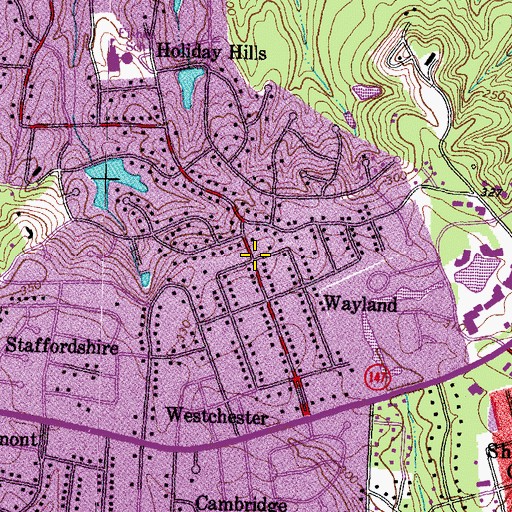 Topographic Map of Wayland, VA