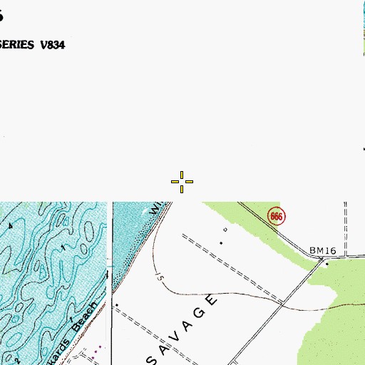 Topographic Map of Wilkins Beach, VA