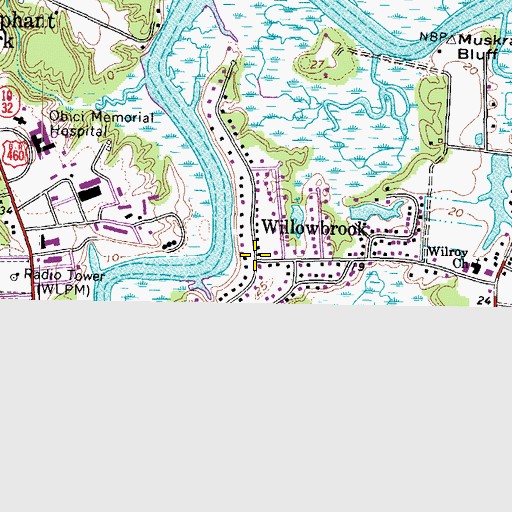 Topographic Map of Willowbrook, VA