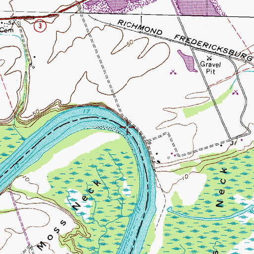 Topographic Map of Farleyvale Reach, VA