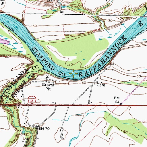 Topographic Map of Fox Spring Bend, VA