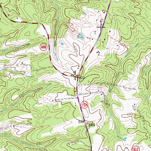 Topographic Map of Belle Fonte Grange Hall (historical), VA