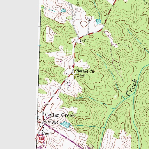 Topographic Map of Bethel Cemetery, VA