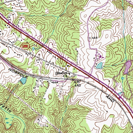 Topographic Map of Hendersonville School (historical), VA