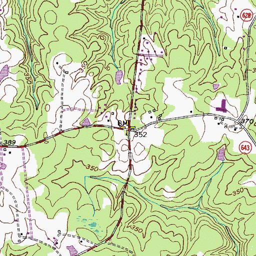 Topographic Map of Bennets Crossroads, VA