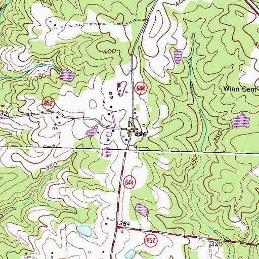 Topographic Map of Edmunds Store, VA