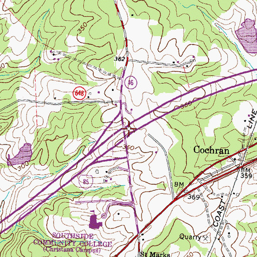 Topographic Map of Interchange 27, VA