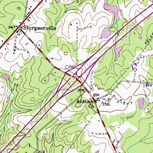Topographic Map of Interchange 34, VA