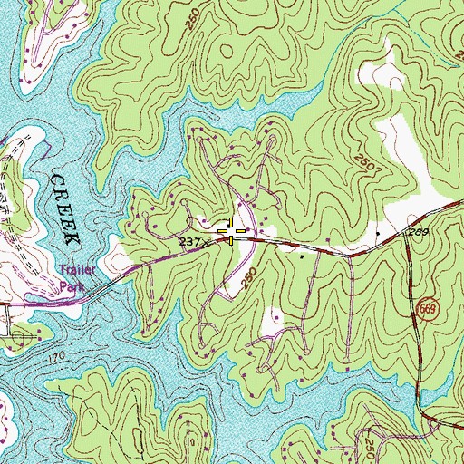 Topographic Map of Kennons (historical), VA