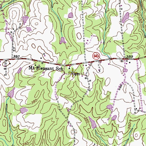 Topographic Map of Mount Pleasant Church (historical), VA