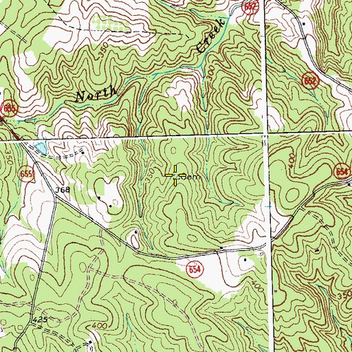 Topographic Map of O'Brien Cemetery, VA