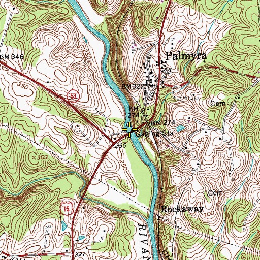 Topographic Map of Pembroke Petit Bridge, VA