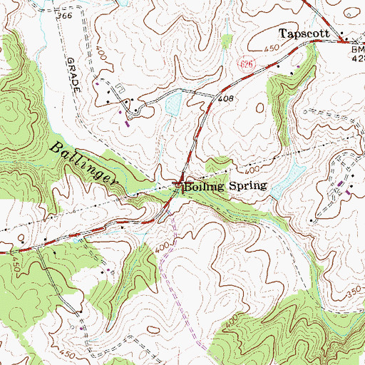 Topographic Map of Boiling Spring, VA