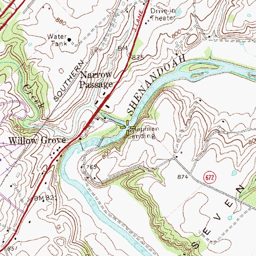 Topographic Map of Chapman Landing, VA