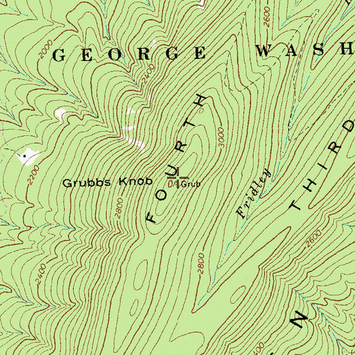 Topographic Map of Fourth Mountain, VA