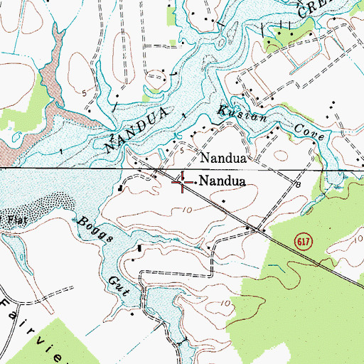 Topographic Map of Nandua, VA