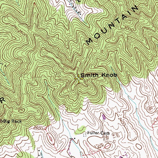 Topographic Map of Smith Knob, VA