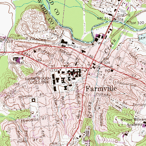 Topographic Map of Blackwell Hall, VA