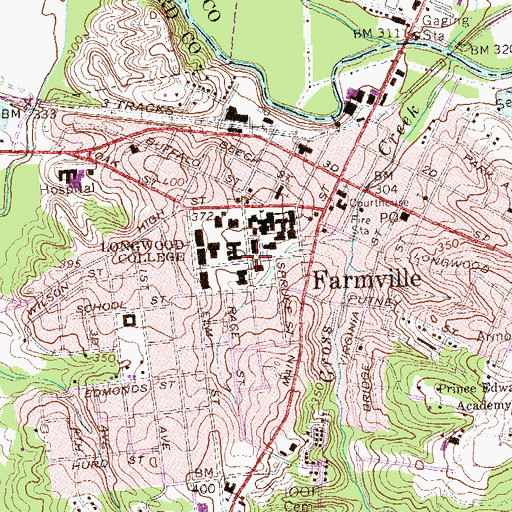 Topographic Map of Coyner Hall, VA