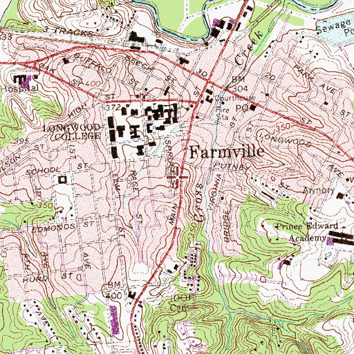 Topographic Map of Frazer Hall, VA