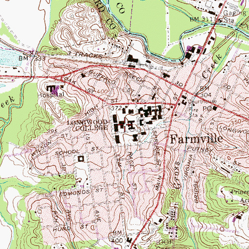 Topographic Map of McCorkle Hall, VA