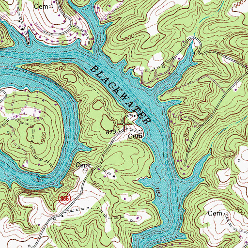 Topographic Map of Crafts Point, VA