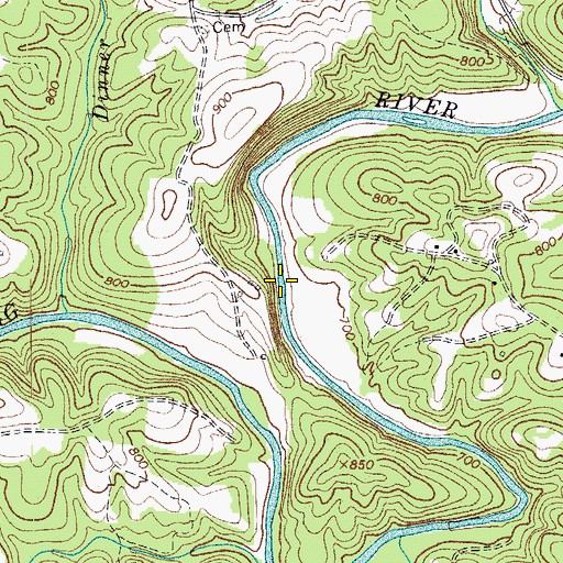 Topographic Map of Edwards Ford, VA