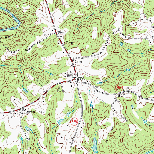 Topographic Map of Peckerwood Level, VA