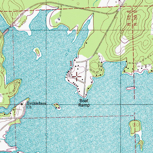 Topographic Map of Merrell Beach, AL