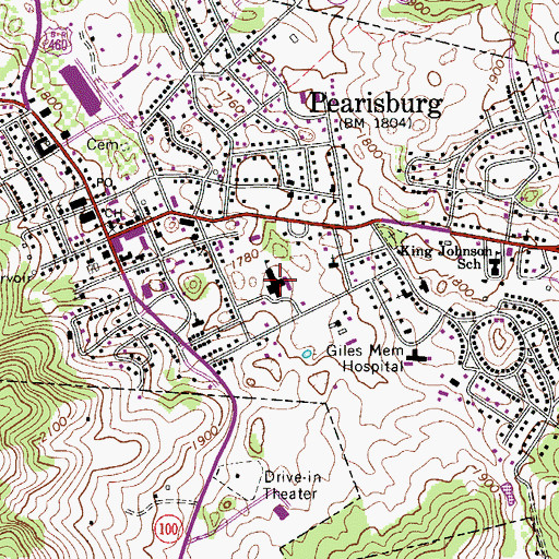 Topographic Map of Macy McClaugherty Elementary - Middle School, VA