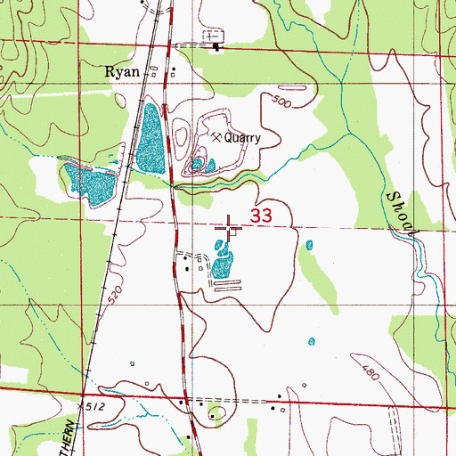 Topographic Map of Wildwood Cemetery, AL