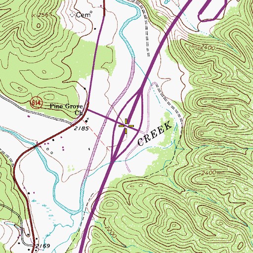 Topographic Map of Interchange 58, VA
