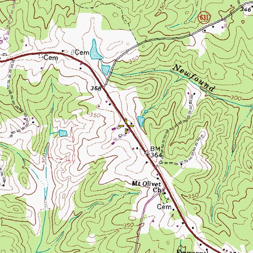 Topographic Map of Duggins Store, VA